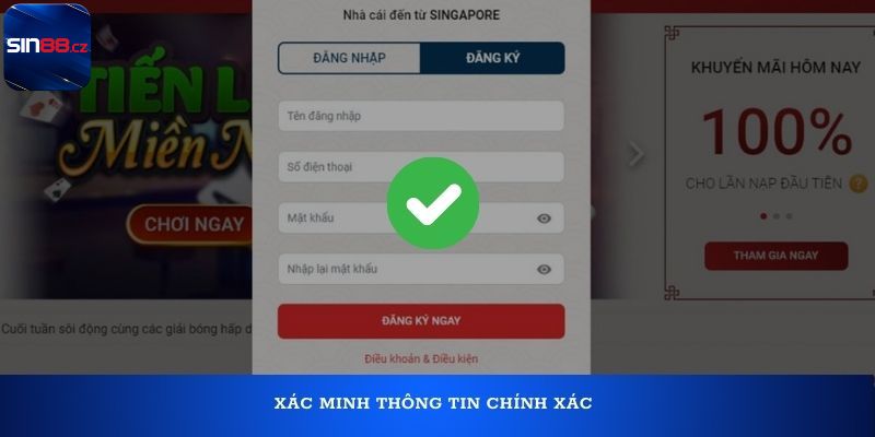 Xác minh thông tin chính xác