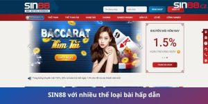 SIN88 với nhiều thể loại bài hấp dẫn